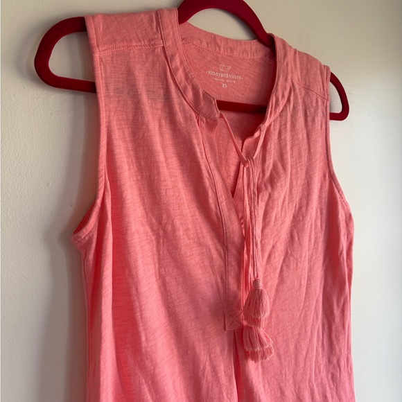 Vineyard Vines Sleeveless Tassel Tie Neck Cotton Dress Size XS - Picture 2 of 5